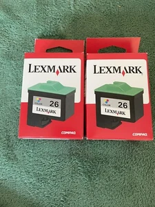 Genuine Lexmark 26 Color Ink Set of 2 i3 X74 X75 Z600 X1100 Z23 Z35 Brand New - Picture 1 of 3