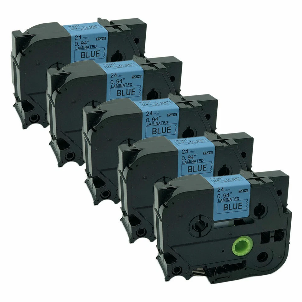 Cinta de etiquetas 5PK TZe-551 negra sobre azul TZ 551 compatible con P-Touch Brother 24 mm*8 m Foto 1 de 1