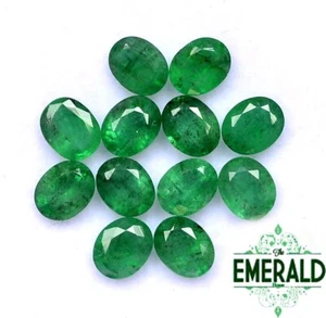 5x4 mm Natural Emerald Oval Cut Lot 10 Pcs 3.33 CTS Unheated Loose Gemstones - Picture 1 of 5
