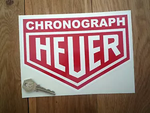 HEUER CHRONOGRAPH 8" Car STICKERS Pair 200mm Racing Race Rally Sponsor Classic - Picture 1 of 1