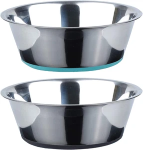 Deep Stainless Steel Anti-Slip Dog Bowls - 2-Pack, 3 Cups - Picture 1 of 9