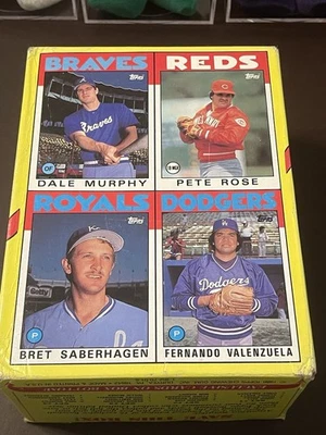 1986 Topps Baseball - Caja de cera panel inferior tarjetas edición limitada sin cortar Pete Rose Foto 1 de 4