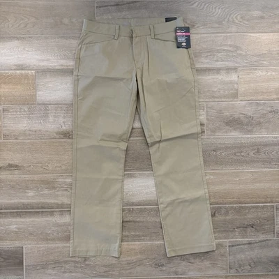 Dickies 女式曲线直筒弹力斜纹裤,米色,12 普通新品 — 第 1/4 张图片