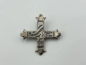 Vintage James Avery Sterling Silver Maganimiter Crucen Sustine Cross Pendant Pin - Picture 1 of 4