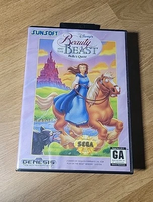 Disney's Beauty&The Beast: Belle's Quest For Sega Genesis - Complete w/Hang Tab - Image 1 of 4