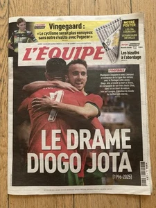 Journal L’Equipe N°25889 Du 04/07/2025 Le Drame Diogo Jota Liverpool Cyclisme - Picture 1 of 6
