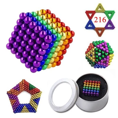 216 Stk 5mm Anti Stress Magnete Stresskiller Bunt kugeln Technik Gadget DHL - Bild 1 von 4