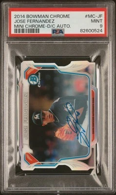 Jose Fernandez 2014 Bowman Chrome Mini Die Cut Auto /10 PSA 9 Marlins - Image 1 of 2