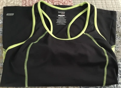 Mujer DANSKIN NOW... TALLA. M 8/10... Top deportivo ajustado... gris y amarillo Foto 1 de 4