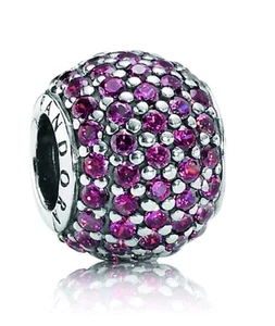 PANDORA Pink PAVE LIGHTS Charm S925ale - Picture 1 of 6