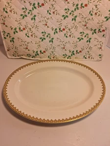 Haviland Limoges White Gold Green Oval Serving Platter - Picture 1 of 7