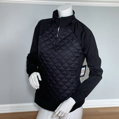 Andrew Marc Sport выстеганный половина молнии пуловер верхний женщин черный новый с Ярлыками $74 - Изображение 1 из 4