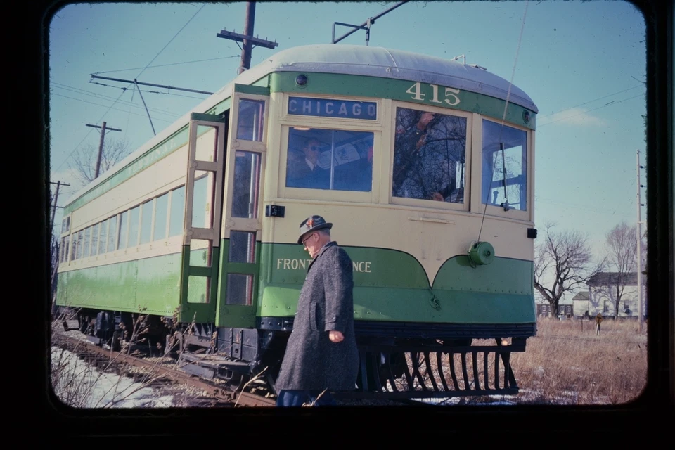Trolley Slide - Illinois Terminal Railway #415 tranvía interurbano 1975 Foto 1 de 1