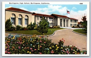 Burlingame California Burlingame High School Postcard - Picture 1 of 2