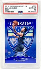 2018-19 Panini Chronicles Blue Crusade /99 #553 Luka Doncic ROOKIE RC PSA 10
