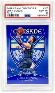 2018-19 Panini Chronicles Blue Crusade /99 #553 Luka Doncic ROOKIE RC PSA 10
