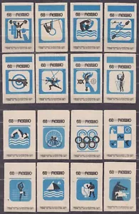 USSR 1968 Matchbox Label - 68#92/107A. set, XIX Olympic Games in Mexico City 68. - Imagen 1 de 3