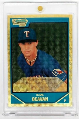 2007 BOWMAN CHROME RC AUTO SUPERFRACTOR 1/1 TEST BLAKE BEAVAN TEXAS RANGERS RARE - Image 1 of 2