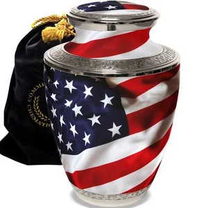 Urnas de cremación urna de bandera americana urnas de cremación urnas adultas para cenizas humanas - Imagen 1 de 9