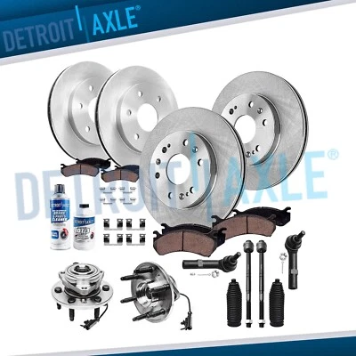 Rotores de disco delanteros traseros 4x4 pastillas de freno cojinete de cubo de rueda para GMC Sierra 1500 Yukon Foto 1 de 4