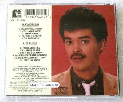 SERGIO VARGAS / ALEX BUENO EXITOS CD 1992 KAREN LATIN MERENGUE SALSA RARE OOP  - Image 1 of 3