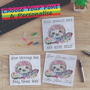 Tarjeta Perezosa Personalizada, Tarjeta de Felicitación Personalizada para Amante de los Animales Añadir Nombre/Mensaje - Imagen 1 de 13
