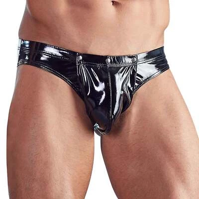 BLACK LEVEL Herren Lack-Slip Schwarz Abnehmb. Beutel + Posing Feature CLUBWEAR - Bild 1 von 4