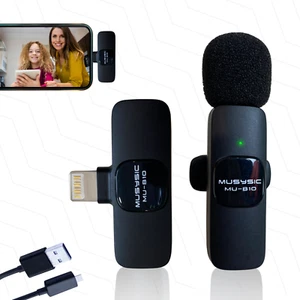 Micrófono de solapa inalámbrico con conector Lightning para iPhone - Imagen 1 de 5