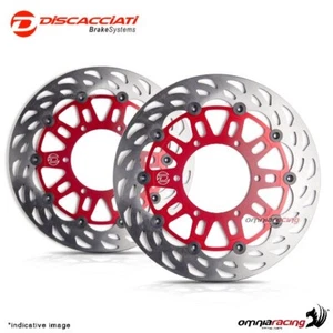 Pair of front floating discs Discacciati light D 296mm red for Honda VFR800 - Picture 1 of 5