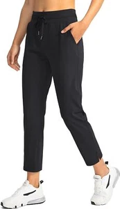 Soothfeel Women's Golf Pants with 4 Pockets 7/8 Stretch High X-Large, Black - Picture 1 of 6
