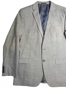 Egara Gray Men's Suit Coat 100% lightweight Wool Regular Fit Size 44R Jacket - Picture 1 of 10