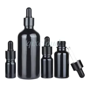 Bottiglie contagocce vetro nero vuote 5ml 10ml 50ml 100ml contenitori oli essenziali - Foto 1 di 16