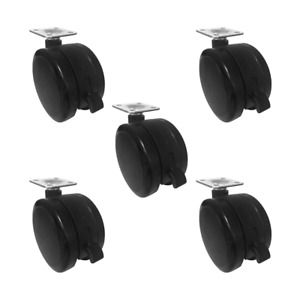 Extra Large 3" Furniture Casters for Hard Floor w/ Brake Plate Mounting-Set of 5