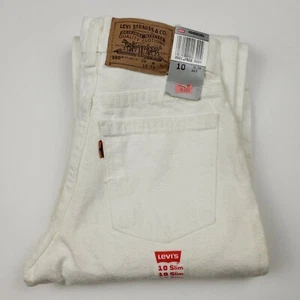 Vintage Levis ORANGE TAB White Denim Jeans Deadstock 10 SLIM - READ - Picture 1 of 12