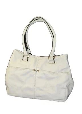 Tignanello кожаная сумочка сумка сумка белое серебро оборудование секционный вместительный - Изображение 1 из 3