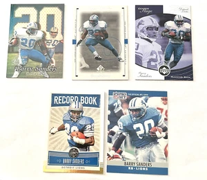 Panini Lot of 5 Barry Sanders Detroit Lions Football Trading Cards (X9) - Picture 1 of 4