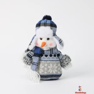 Christmas Fabric Snowman Doll, Blue, 18 cm - Picture 1 of 5