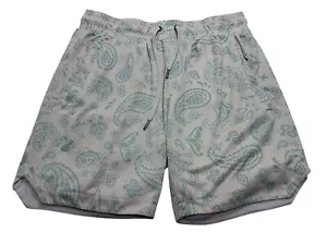 Herrenschuh Palace Maison Artikel Paisley Netz Shorts 7" Größe Large elfenbein/grün - Bild 1 von 9