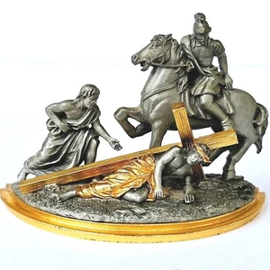 Franklin Mint Stations Of The Cross 9th Station Jesus Falls a Third Time M474.1 - Picture 1 of 8