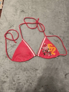 Top de bikini Victoria's Secret talla XS rojo triángulo natación corbatas ajustables - Imagen 1 de 3