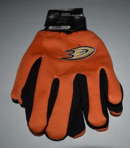 ADULTS ANAHEIM DUCKS NHL HOCKEY ALL PURPOSE/UTILITY WORK GLOVES OLD STYLE Cover