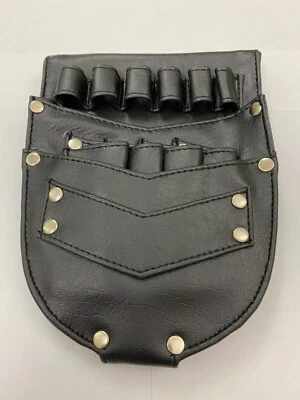 Soporte para funda de tijera de cuero para cabello con cinturón de hombro bolsa negra Foto 1 de 4