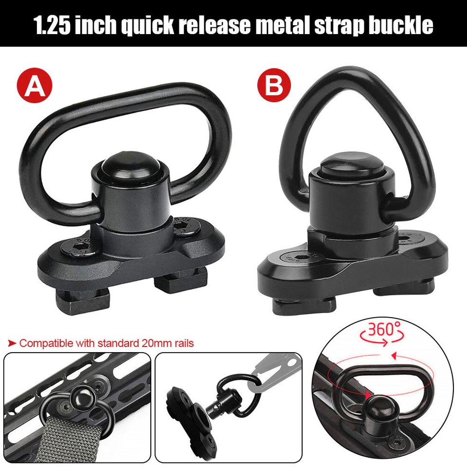 M-LOK Quick Release Sling Mount Push Button QD Sling Swivel Adaptor - Image 1 of 4