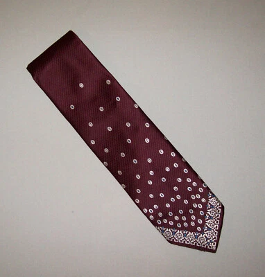 Antigua corbata retro deslumbrante vintage años 60 70 poliéster granate con estampado azul plateado Foto 1 de 4