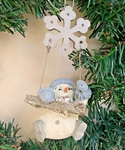 Encore Snow Buddies Avalanche on Snowflake Swing Ornament 94626 w/ Box 2000 NOS - Picture 1 of 9
