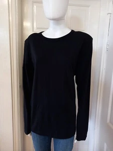 Weekday Kai Oversized Long Sleeve Black Top Size Large - Picture 1 of 7