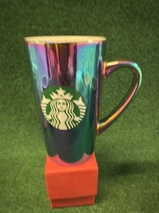 Taza de vacaciones Starbucks Rainbow holográfica iridiscente pulida al aceite 16 oz 2022 - Imagen 1 de 4