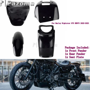 Front Rear Fender + Chin Fairing + Seat Plate For Harley Nightster 975 RH975 - Picture 1 of 8