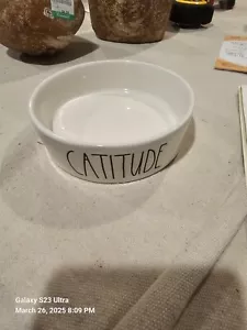 Rae Dunn CATITUDE Cat Dish By Magenta Artison Collection White Ceramic - Picture 1 of 5
