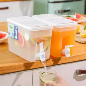 4L Household Refrigerator Drink Beverage Dispenser Jar With Spigot Ice Tea Juice - Picture 1 of 13